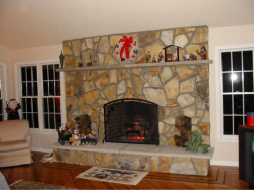 fireplace chimney stone