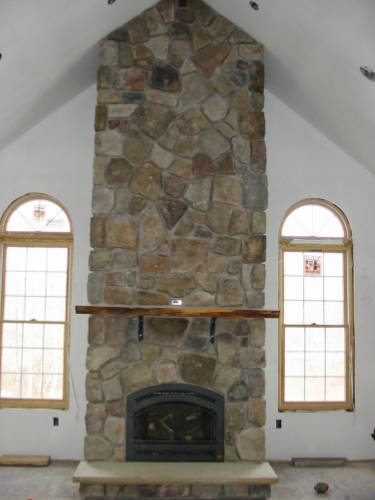 fireplace chimney stone